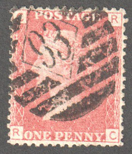 Great Britain Scott 33 Used Plate 90 - RC (2) - Click Image to Close